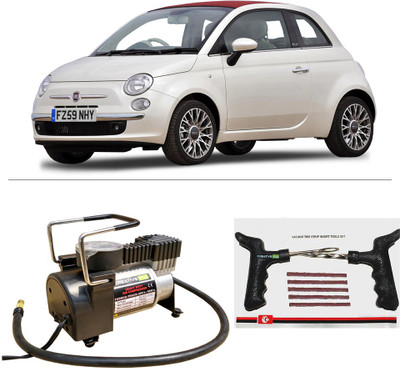 Creative Via AutoCut-OFF Premium Metal Air Compressor With Tyre Punture Repair Kit For Fiat 500 Combo