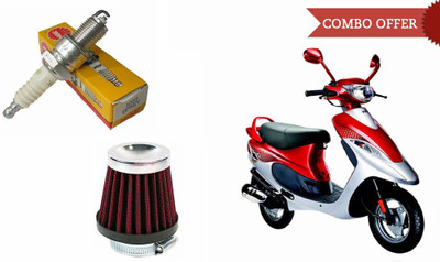 

NGK 1 Spark Plug, 1 AirFilter-TVSScootyPep Combo