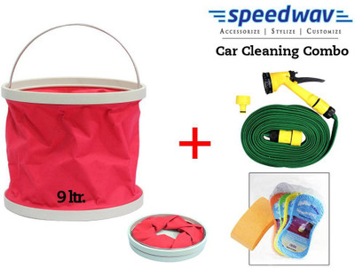 

Speedwav 1 Foldable Cleaning Kit Water Bucket/Bin, 1 Spray Jet Gun, 1 Magic Sponge Combo