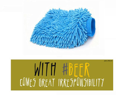 

Speedwav 1 Quirky Car Bumper Sticker-WITH BEER COMES, 1 Speedwav Microfiber Glove Mitt Combo