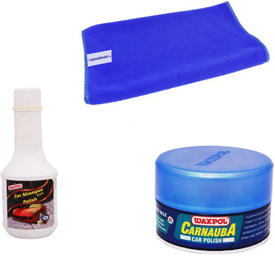 

Waxpol 1 Waxpol Carnauba Car Polish 250gms, 1 Waxpol Shampoo 200ml, 1 Microfiber Cloth Combo
