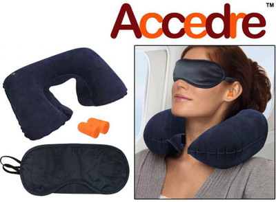 Accedre 1 Inflatable Neck Cushion, 1 Eye Mask, 1 Ear Plugs Combo available at flipkart for Rs.225
