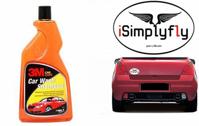 

3M 1 Quirky Car Bumper Sticker-I SIMPLY FLY, 1 3M Premium Shampoo 500ml Combo