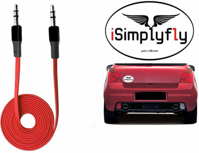 

Speedwav 1 Quirky Car Bumper Sticker-I SIMPLY FLY, 1 Anti-TangLED 3.5 Car Aux Cable-RED Combo