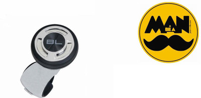 

Black Label 1 Car Bumper Sticker-BE A MAN (ROUND), 1 Steering Knob Combo