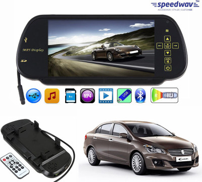 

Speedwav 1 7 inch Rear View Mirror Screen, 1 Bluetooth,USB,SDCard-MarutiCiaz Combo
