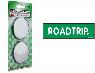 

Speedwav 1 Car Bumper Sticker-Roadtrip, 1 Blind Spot Mirror-Chrome Combo