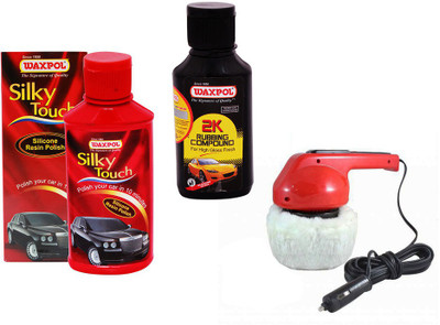

Waxpol 1 Car Polisher, 1 Waxpol Resin Polish 150ml, 1 Waxpol 2K Rubbing Compound 150gm Combo