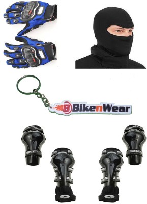 

Bikenwear 1 Axo Knee & Elbow Guard, 1 Probiker Gloves, 1 Balaclava Face Mask, 1 Keyring Combo