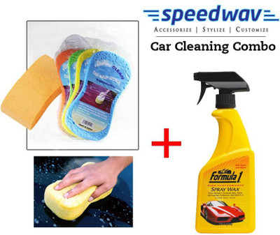 

Speedwav 1 Car/Bike Cleaning Kit Formula 1 Spray Wax Polish, 1 Magic Sponge Combo