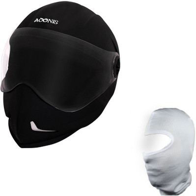 

Steelbird 1 Steelbird Helmet Adonis Glossy Black, 1 Face Mask Combo