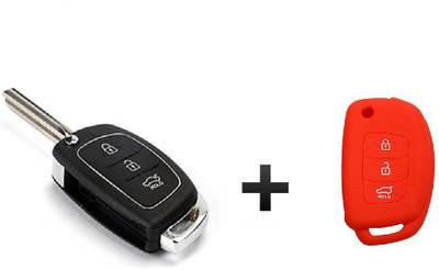 

W2W i20 New Empty Flip Key Shell, I20 Red Silicone Key Cover Combo