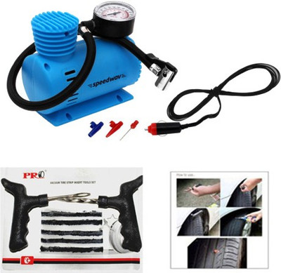 

Speedwav 1 Air Compressor, 1 Tubeless Tyre Puncture Kit Combo