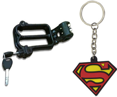 

Speedwav 1 Bike Helmet Security Lock, 1 Superman Rubber Keychain Combo