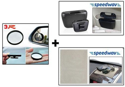 

Speedwav 1 3R Blind Spot Mirror, 1 Car Trash/Dust bin, 1 Anti Slip Mat Combo