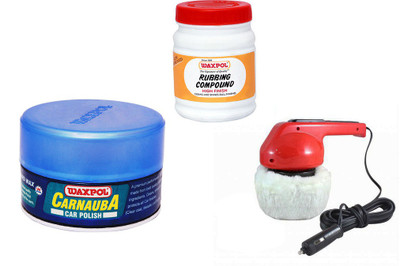 

Waxpol 1 Car Polisher, 1 Waxpol Carnauba Car Polish, 1 Waxpol Rubbing Compound Combo