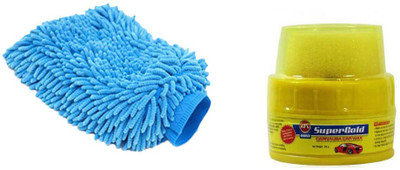 

Speedwav 1 Car Cleaning Kit Microfiber Glove, 1 Abro Wax Polish Combo