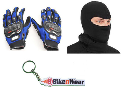 

Bikenwear 1 Probiker Gloves, 1 Balaclava Face Mask, 1 Keyring Combo