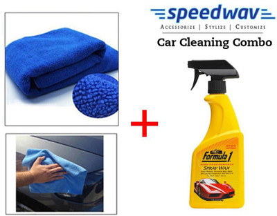 

Speedwav 1 Car/Bike Cleaning Kit Formula 1 Spray Wax Polish, 1 Microfiber Cloth Combo
