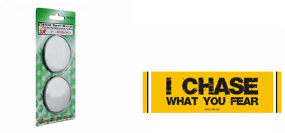

Speedwav 1 Car Bumper Sticker-I Chase What You Fear, 1 Blind Spot Mirror-Chrome Combo