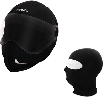 

Steelbird 1 Steelbird Helmet Adonis Dashing Black With Silver Sticker, 1 Face Mask Combo