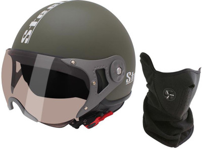 

Steelbird 1 Bike Helmet, 1 Neoprene Face Mask-Black Combo