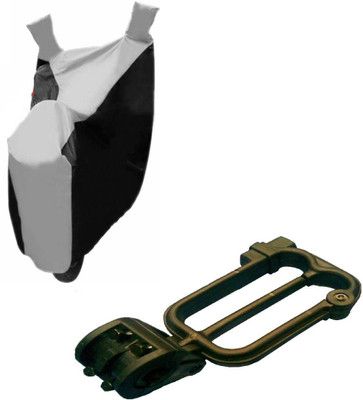Gking 1 Grey Black bike body cover With 1 Helmet Lock Combo