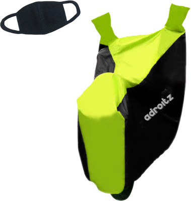 

AdroitZ 1 Bike Body Cover Black and Green, 1 Anti Pollution Mask Combo