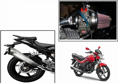 Speedwav 1 Bigul Bike Exhaust, 1 HP Bike Air Filter 42mm-Hero Passion Plus Combo