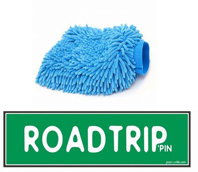 

Speedwav 1 Car Bumper Sticker-ROADTRIP, 1 Microfiber Glove Mitt Combo