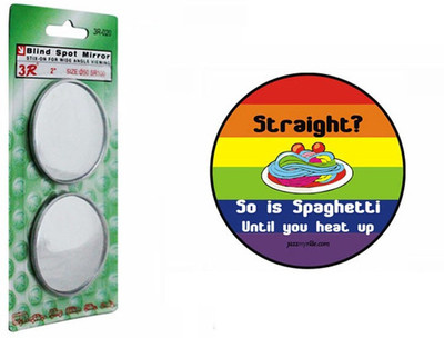 

Speedwav 1 Quirky Car Bumper Sticker-STRAIGHT, 1 Blind Spot Mirror-Chrome Combo