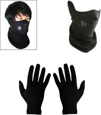 

Speedwav 1 X Speedwav Bike Riding Neoprene Half Cover Face Mask, Speedwav Summer Bike/Scooter Riding / Driving Gloves (1 Pair) Combo