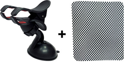 

ManeKo 1 Dual Clip Universal Car Mobile Holder, 1 Anti Slip Mat For Car Dashboard Combo