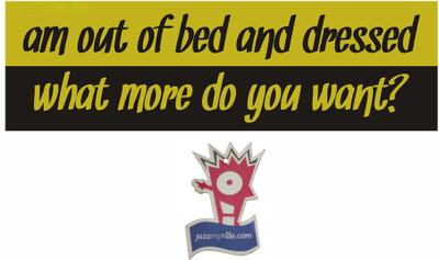 

Speedwav 1 Quirky Car Bumper Sticker-AM OUT OF BED, 1 Jazzy Hanging Perfume Combo