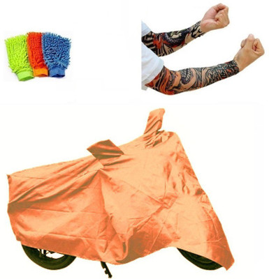 Bull Rider 1 Bike Cover & 1 Pair of Sun Protect Arm Sleeves & 1 Microfiber Gloves Combo