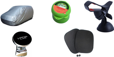 

Auto Hub 1 Car Body Cover, 1 Car Steering knob, 1 Sun Shade, 1 Car Air Freshener, 1 Mobile Holder Combo