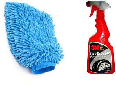 

3M 1 Car Tyre Dresser(500 Ml), 1 Microfiber Glove Combo