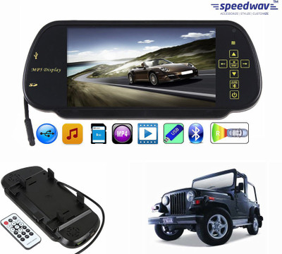 

Speedwav 1 7 inch Rear View Mirror Screen, 1 Bluetooth,USB,SDCard-MahindraThar Combo