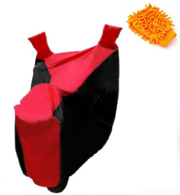 Gking 1 Red Black bike body cover With 1 Microfiber Duster Gloves Combo