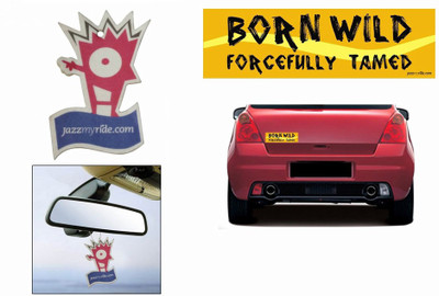 

Speedwav 1 Combo Of Car Bumper Sticker-BORN WILD, 1 Jazzy Hanging Perfume Combo