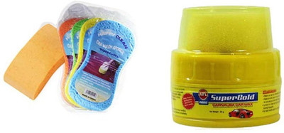 

Speedwav 1 Car Cleaning Kit Wash Magic Sponge, 1 Abro Wax Polish Combo