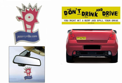 

Speedwav 1 Combo Of Car Bumper Sticker-STOP DRINK N DRIVE, 1 Jazzy Hanging Perfume Combo