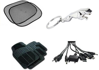 

Speedwav 1 Combo Of Car Sun Shade, 1 Jaguar Keychain, 1 Car Floor / Foot Mats, 1 Car Charger Combo