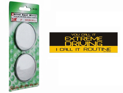 

Speedwav 1 Car Bumper Sticker-Extreme Driving, 1 Blind Spot Mirror-Chrome Combo