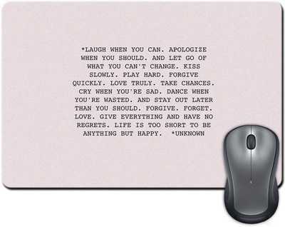 

Rangeele Inkers Life Quotes Mousepad(Multicolor)