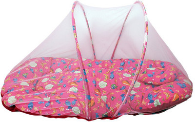 

Morisons Baby Dreams Baby Bedding Set Crab Printed With Mosquito Net Convertible Mattress(Fabric, Pink)