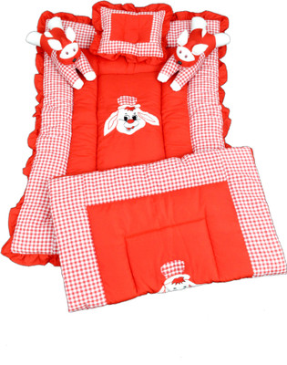 

Maple Krafts Rabbit Razai Set Embroidered(Fabric, Red)