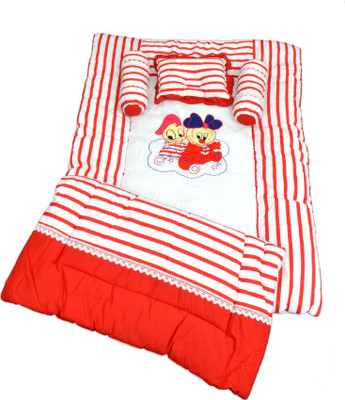 

Maple Krafts Bolster Super King Razai Set Cartoon Character Embroidery(Fabric, Red, White)