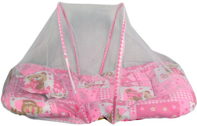 

Gennext pink with mosquito net foldable crib(Fabric, Pink)
