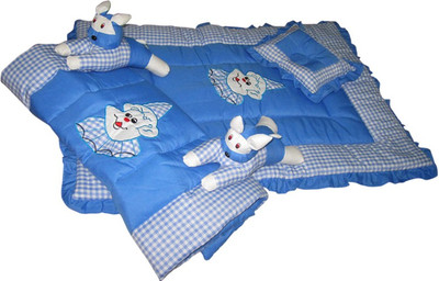 

Maple Krafts Rabbit Razai Set Embroidered(Fabric, Sky Blue)